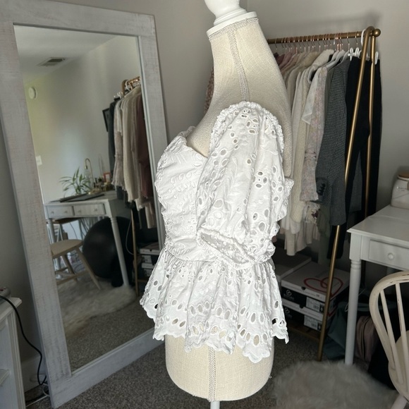 • Express • Eyelet Lace Off The Shoulder Top - Picture 10 of 16
